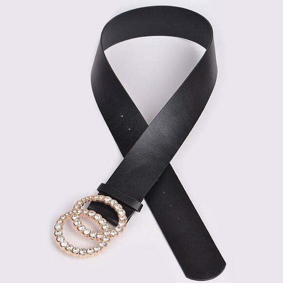Rhinestone Filled Double Ring Belt main image 7